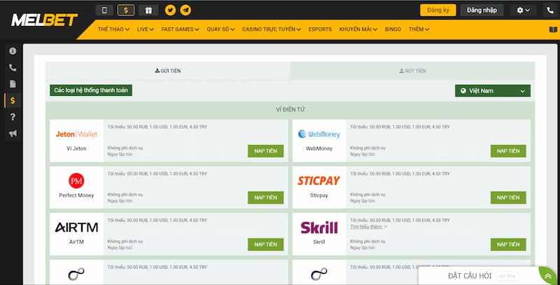 MelBet - Tụ điểm cá cược đỉnh cao top 1 thị trường hiện nay 5 Hướng Dẫn Nạp Tiền Melbet